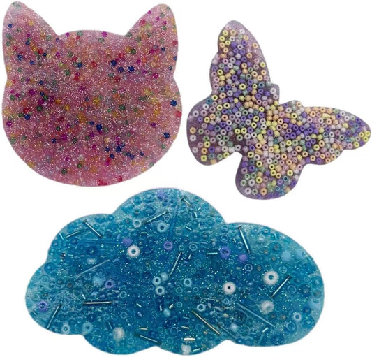 3pcs Non-Sticky Skin Picking Fidget Toys, Silicone Picking Sensory Pick Fidget Pad, Skin Picking Pocket Pads to Pick Dig and Peel for Dermatillomania ADHD OCD for Children and Adults