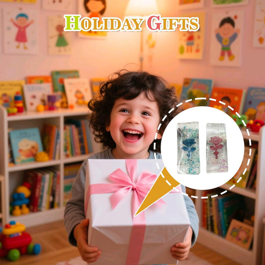 2PCS Clear Rose Squishy Toys - Sticky Fidget Toy with Rose Inside, Ultra Soft TPR Squishies for Stress Relief, Fun Gift for Kids & Adults, Autism & Anxiety Relief