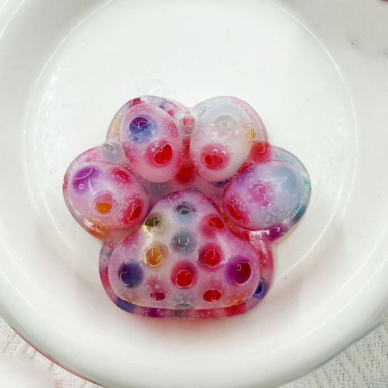 4Pcs Pimple Popping Cat Paw Toy 7x6cm - ASMR Zit Popper Simulator, Skin Picking Stress Relief Ball for Anxiety, Addictive Squeeze Sensory Fidget for Adults & Kids