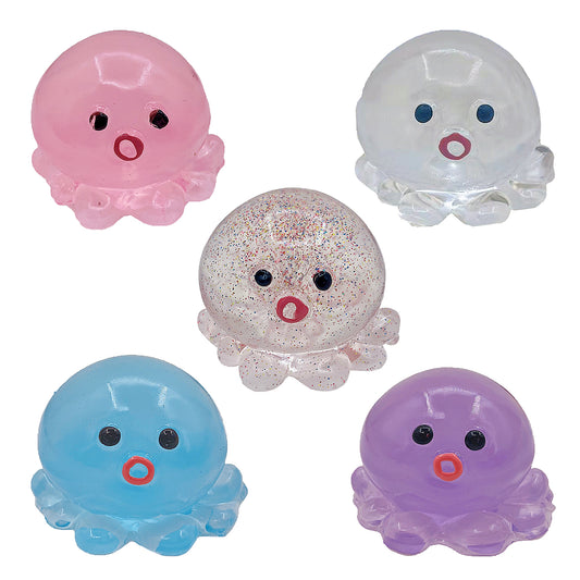 5 Pcs Taba Octopus Squishy for Kids Adults, Big Squid Squishy Toys for Stress Relief, Super Soft Squeeze Fidget Toys