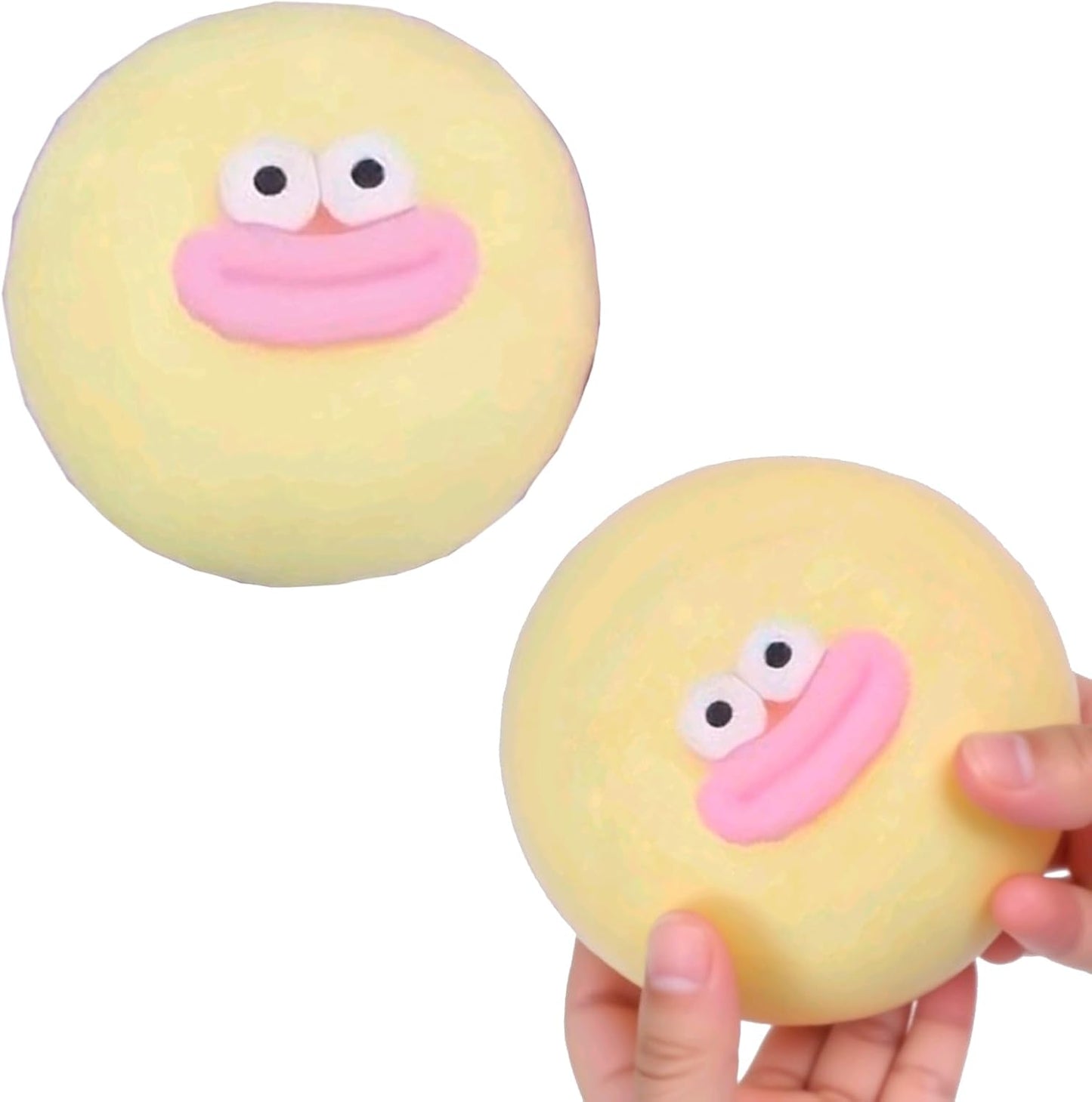 Cute Taba Squishy Fidget Toys for Kids & Adults - Giant Stress Ball with Big Eyes & Sausage Lips, Funny Prank Gifts, Party Supplies, Game Prizes (Blue)