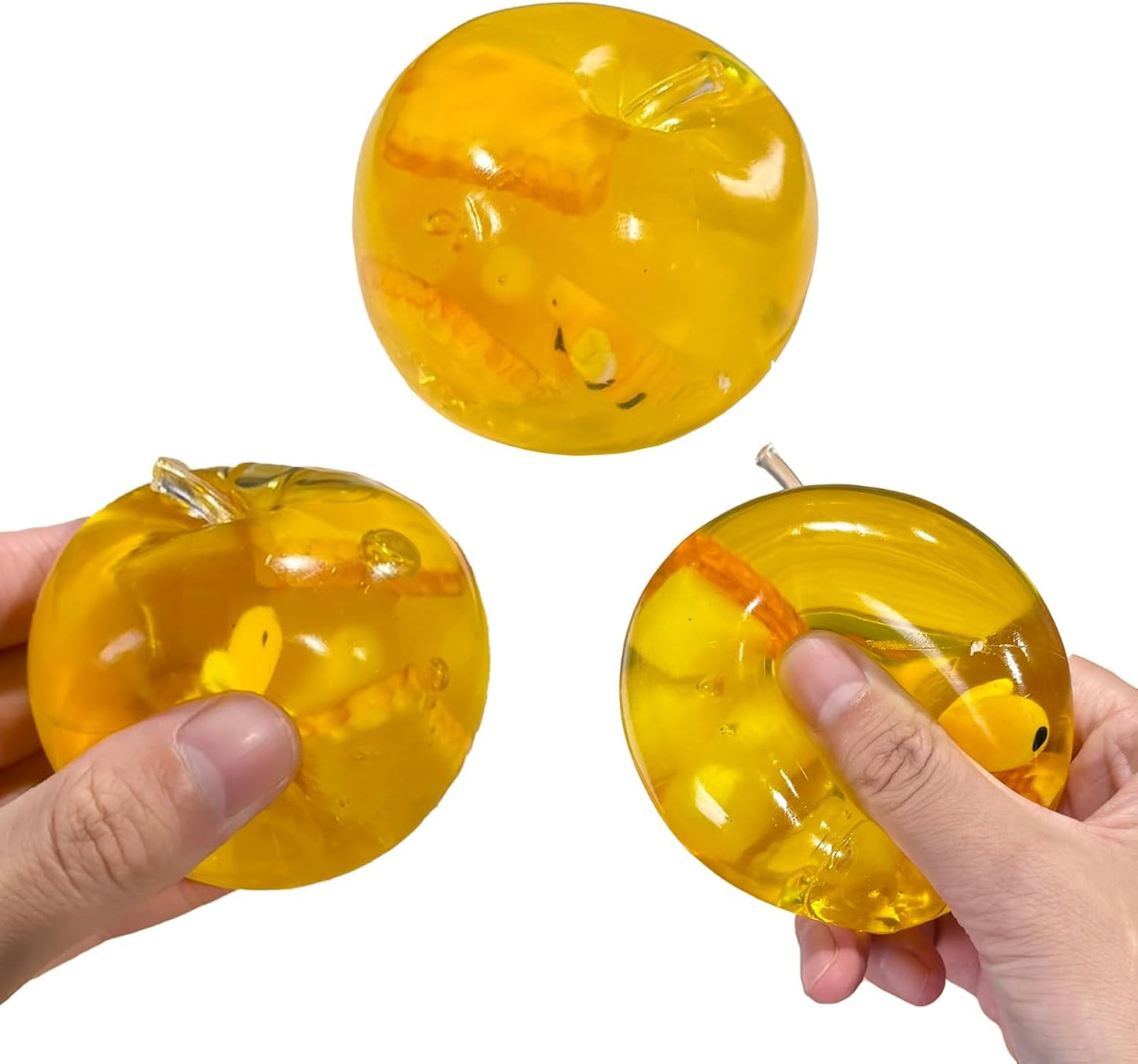 Apple Stress Squishy Sugar Ball - Slow Rise Gel Anxiety Relief Fidget Toy for Adults & Kids, Realistic Apple Sensory Squishy for Classroom Prizes, Office & Home Stress Relief (Honey Apple)