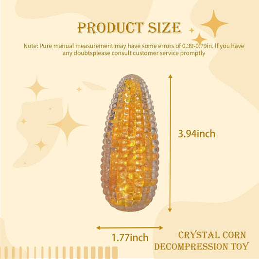 1Pcs Corn Crunchy Stress Ball Squishy Toys for Kids,Clear Squishy Fidget Toy with Crunchy Sound for Adults,Sensory Fidget Toys for Stress Relieve Squeeze Toys (Yellow)