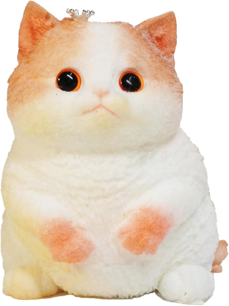 Taba Giant Cat Squishy for Kids Adults, Big Furry Cat Squishy Toys for Stress Relief, Super Soft Squeeze Fidget Toy (Crown cat)