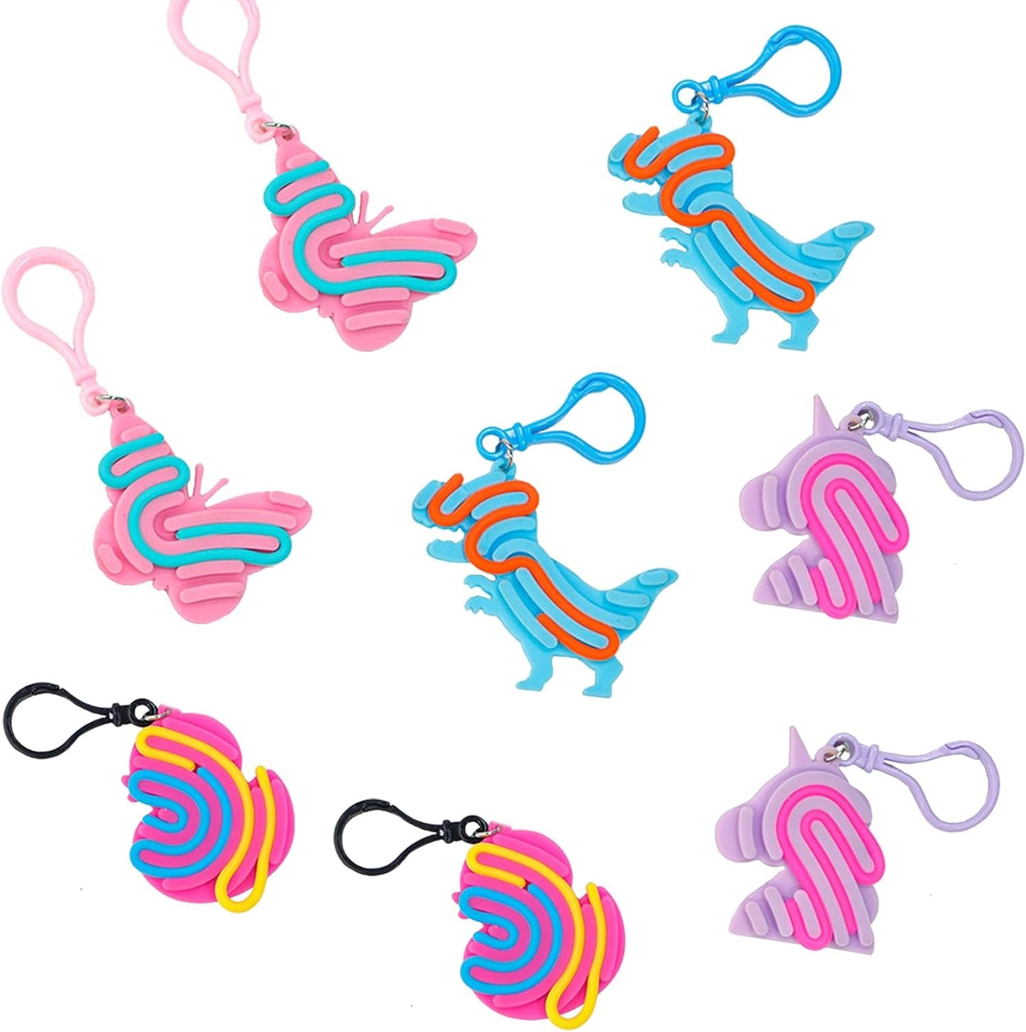 8 Pcs Sensory Activity Board Keychains for Kids, Travel Activities Fidget Toys for Autistic ADHD, Calm Down Travel Airplane Essentials Toys for Adults, Teens and Children