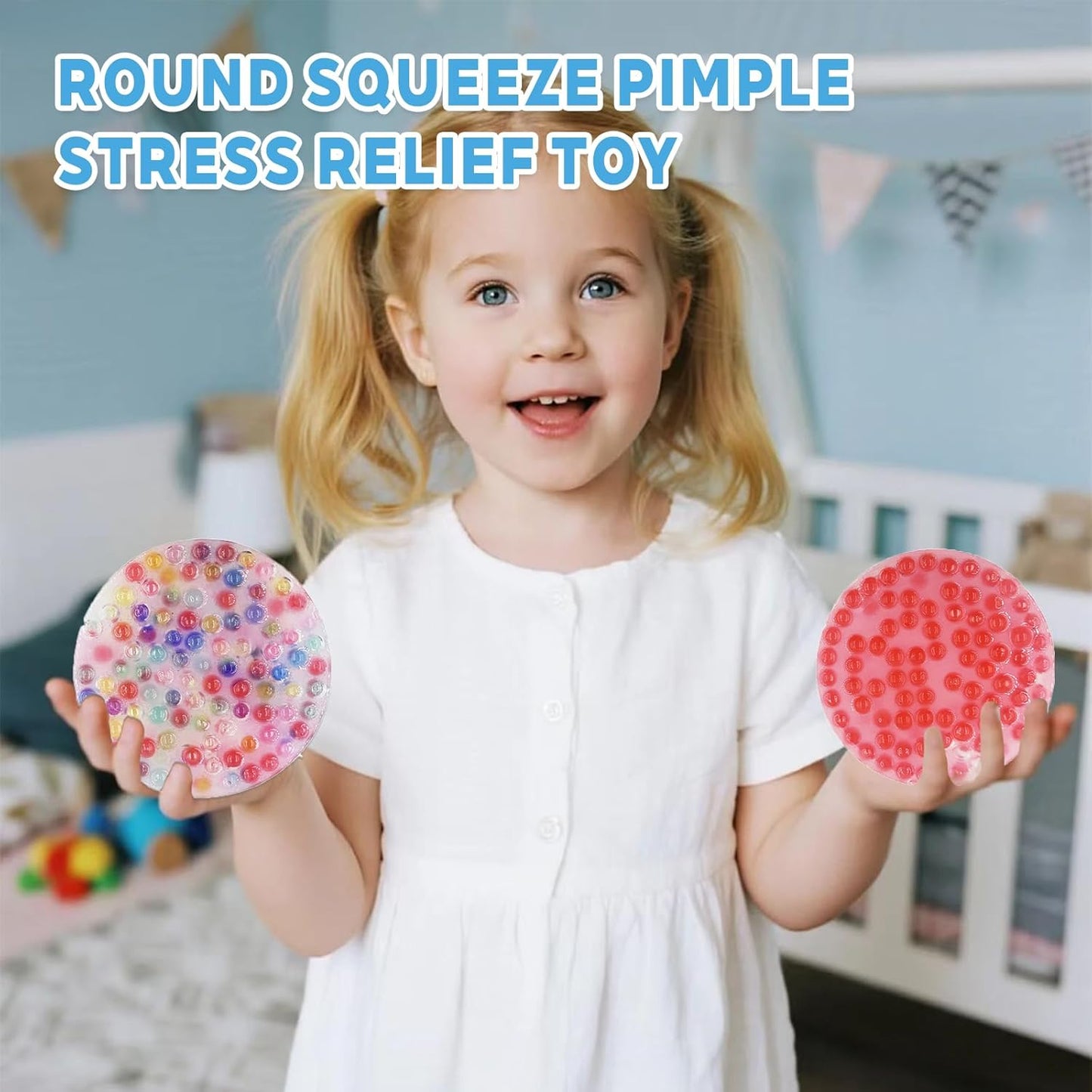 4-Pack Round Picking Pad Pimple Popping Squeeze Toy- Stress Relief Picking Pad for Adults & Teens,Popping Simulation Fidget Toys in Multi-Color for Anxiety Relief and Focus