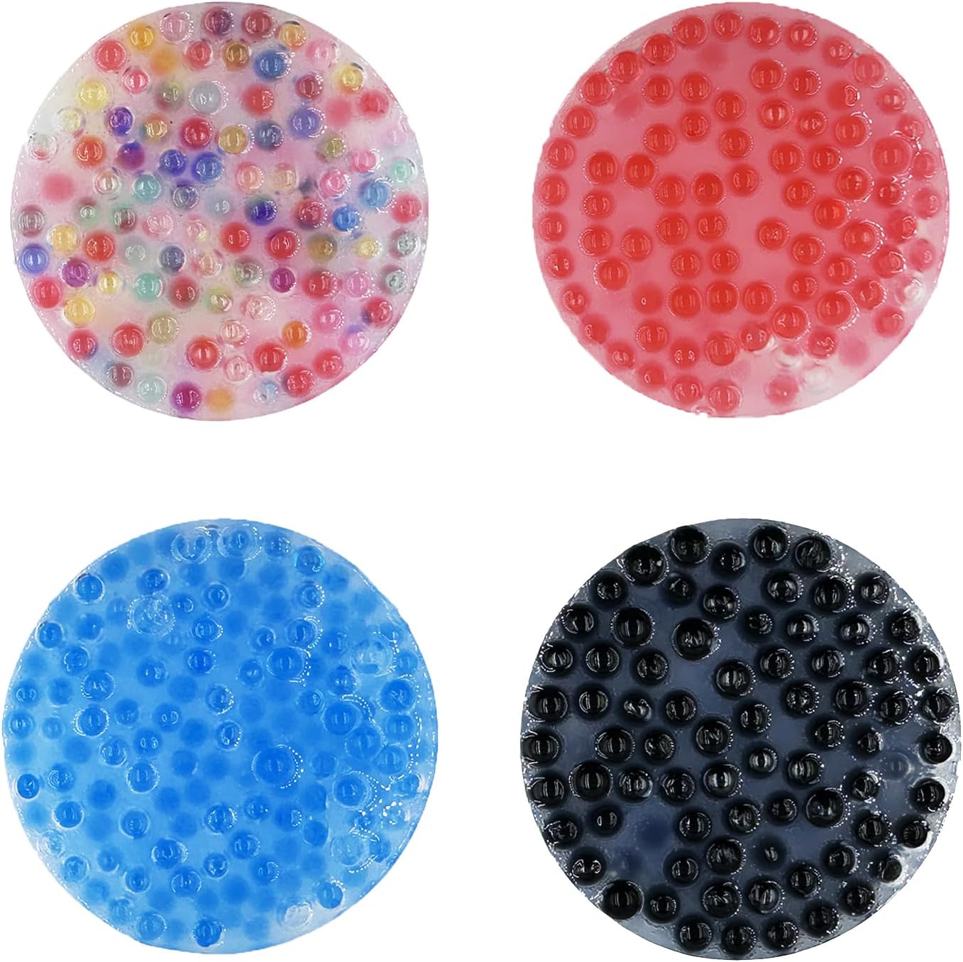 4-Pack Round Picking Pad Pimple Popping Squeeze Toy- Stress Relief Picking Pad for Adults & Teens,Popping Simulation Fidget Toys in Multi-Color for Anxiety Relief and Focus