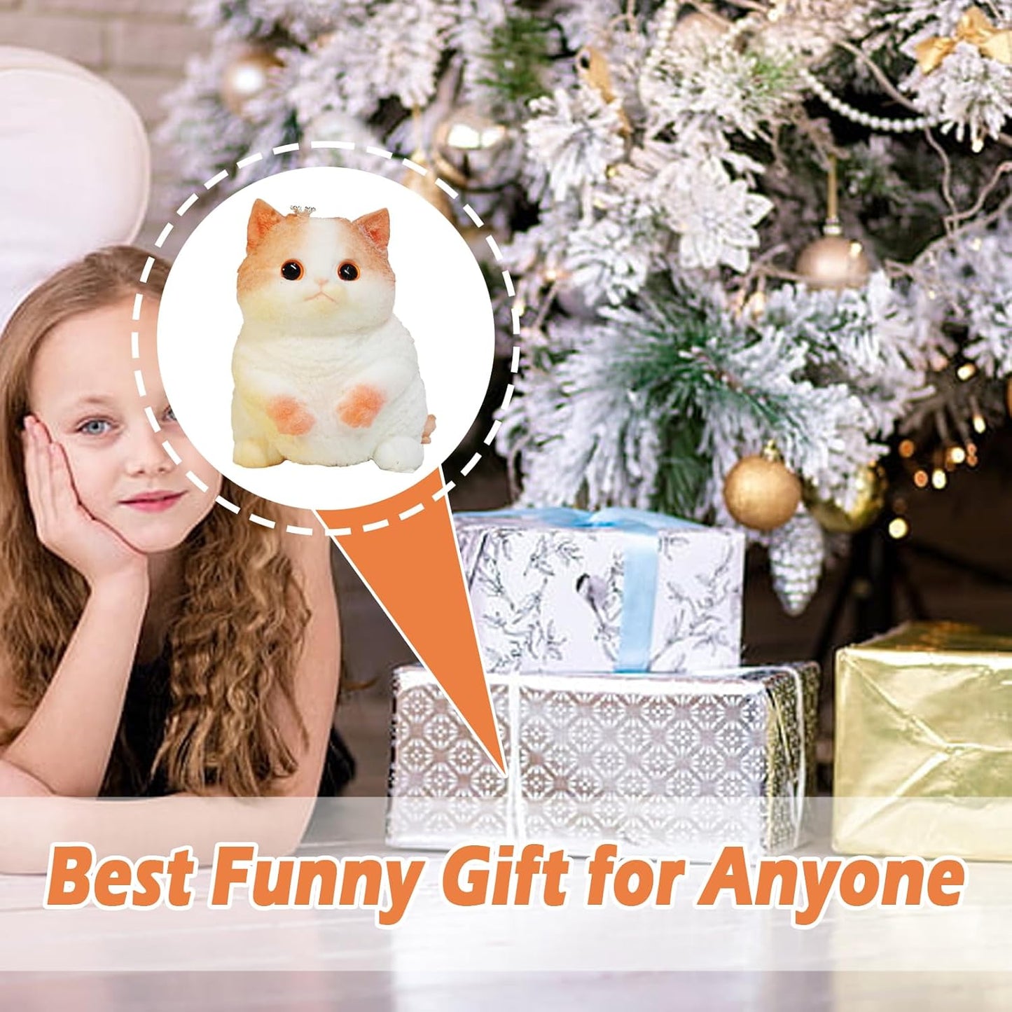 Taba Giant Cat Squishy for Kids Adults, Big Furry Cat Squishy Toys for Stress Relief, Super Soft Squeeze Fidget Toy (Crown cat)