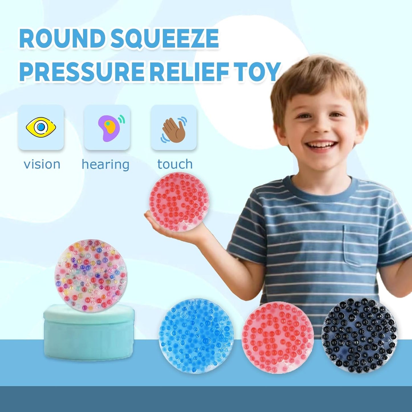 4-Pack Round Picking Pad Pimple Popping Squeeze Toy- Stress Relief Picking Pad for Adults & Teens,Popping Simulation Fidget Toys in Multi-Color for Anxiety Relief and Focus