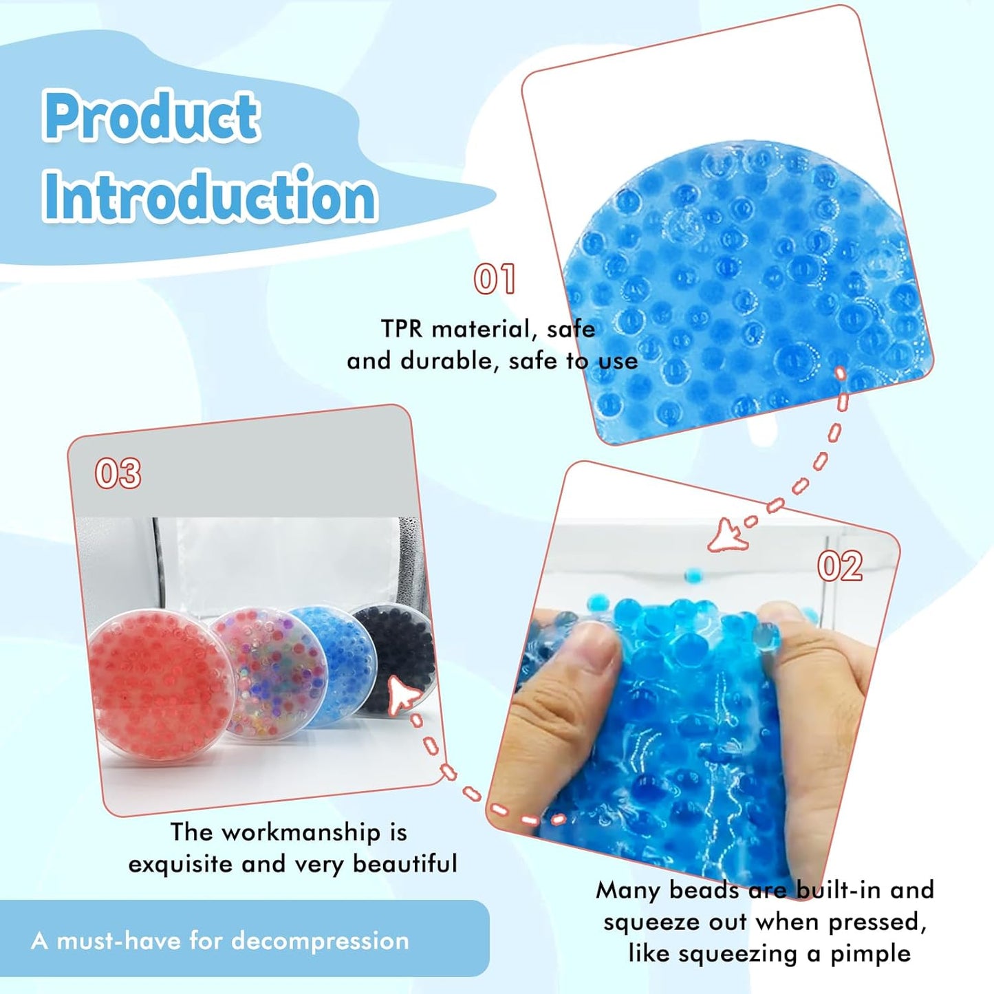 4-Pack Round Picking Pad Pimple Popping Squeeze Toy- Stress Relief Picking Pad for Adults & Teens,Popping Simulation Fidget Toys in Multi-Color for Anxiety Relief and Focus