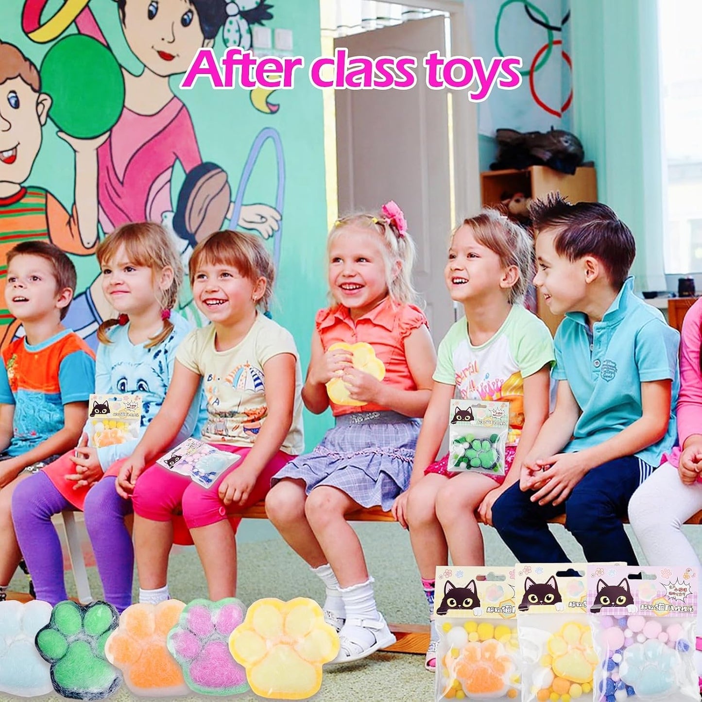 5 Pcs Taba Paw Squishy for Kids Adults, Big Cat Paw Squishy Toys for Stress Relief, Super Soft Squeeze Fidget Toys